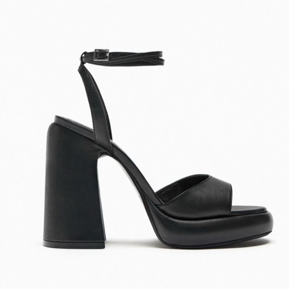 Zara chunky platform heel sandals shoes , sexy ankle straps